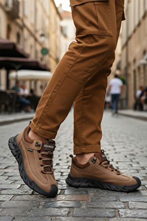 Bulldozer Vizon Nubuk Hakiki Deri Erkek Casual Ayakkabı