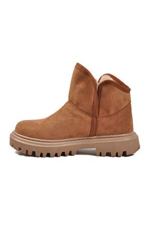 Aspor Taba Süet İçi Kürklü Kadın Topuklu Bot