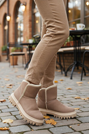 Aspor Vizon Süet İçi Kürklü Kadın Topuklu Bot