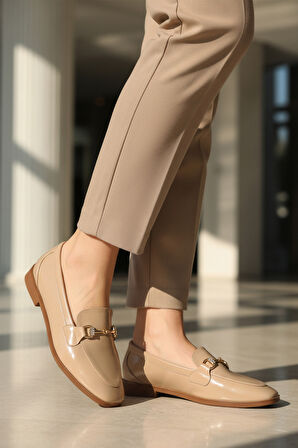 Aspor Bej Kırışık Kadın Casual Ayakkabı