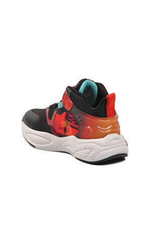 Marcokids Siyah Kırmızı Cırtlı Erkek Çocuk Spor Ayakkabı