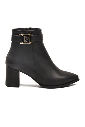 Pierre Cardin Siyah İçi Kürklü Fermuarlı Kadın Topuklu Bot