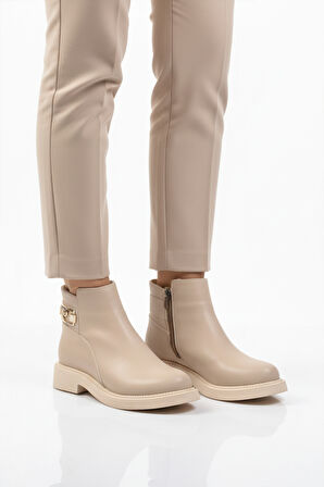 Pierre Cardin Krem İçi Kürklü Kadın Topuklu Bot