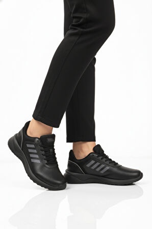 Walkway Siyah Bağcıklı Unisex Spor Ayakkabı