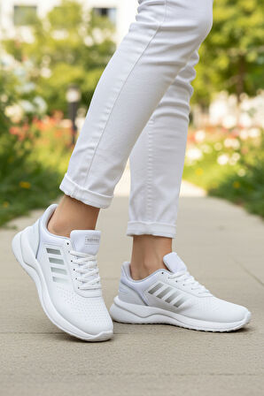 Walkway Beyaz Bağcıklı Unisex Spor Ayakkabı