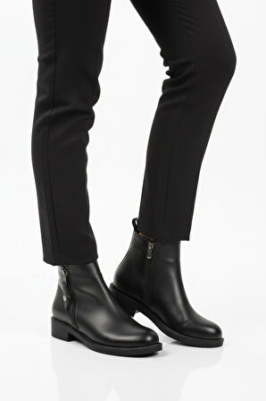 Aspor Siyah Polarlı Kadın Topuklu Bot