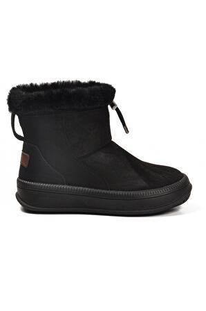 Aspor Siyah Kürklü Kadın Düz Bot