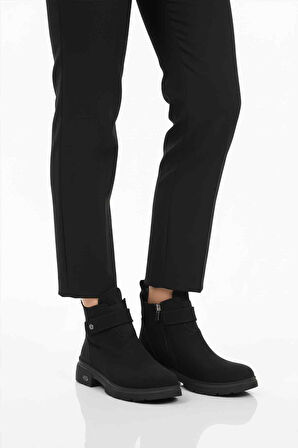 Pierre Cardin Siyah Nubuk Kürklü Kadın Topuklu Bot