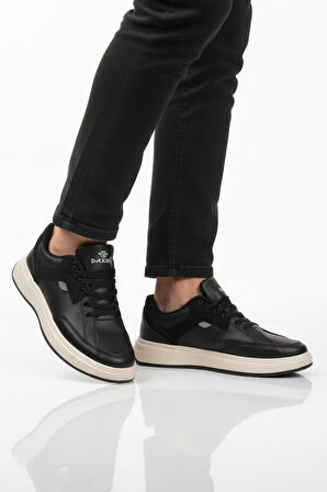 Dakır's Siyah Beyaz Bağcıklı Erkek Casual Ayakkabı