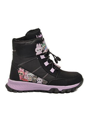 Aspor Siyah İçi Kürklü Kız Çocuk Düz Bot