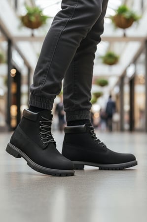 Aspor Siyah Nubuk Hakiki Deri Erkek Worker Bot