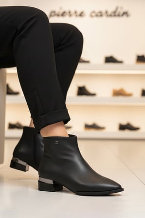 Pierre Cardin Siyah İçi Kürklü Kadın Topuklu Bot