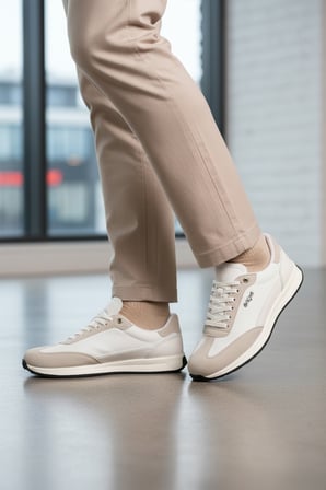 Conteyner Beyaz Bağcıklı Erkek Sneaker