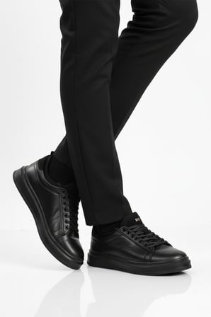 Conteyner Siyah Bağcıklı Erkek Sneaker