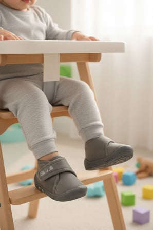 Aspor Gri Süet Cırtlı Erkek Bebek Panduf