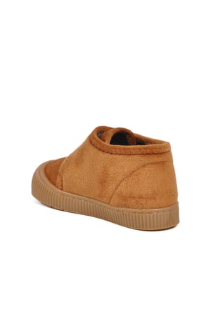 Aspor Taba Süet Cırtlı Unisex Çocuk Panduf