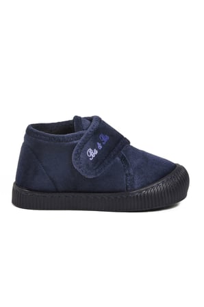 Aspor Lacivert Süet Cırtlı Unisex Çocuk Panduf