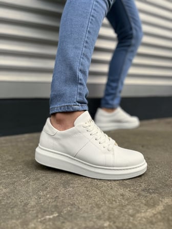 Pabucmarketi Beyaz Bağcıklı Erkek Sneaker