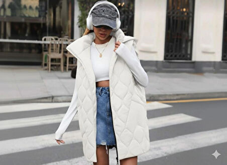 kapşonlu kapitone yelek