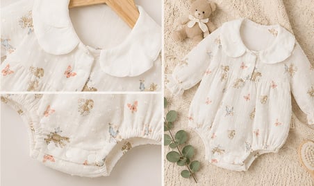 Kız Bebek Bambi Desenli Uzun Kollu Yakalı Body Zıbın