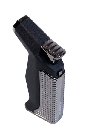Parmida Tek Torch Pürmüz Siyah Masa Tipi Metal Puro Çakmağı - TR9235