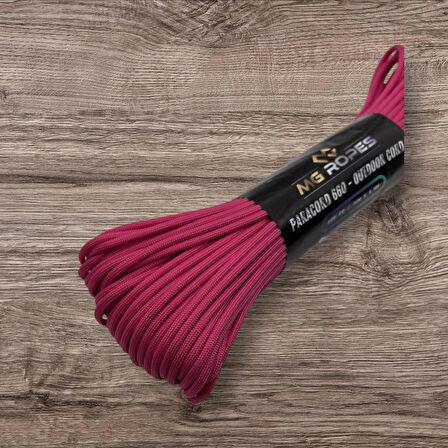 Polyester Paracord İp 660 Lb 4 mm Fuşya 30 Metre