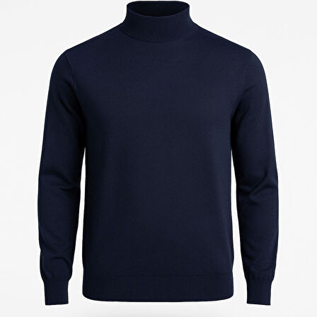 Slim Fit Polo Yarım Balıkçı Uzun Kol Erkek Triko - 7425