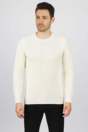 Huffa Slim Fit Bisiklet Yaka Uzun Kol Erkek Triko - 7429