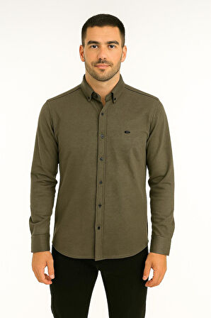 Cafes Uzun Kol Slim Fit Erkek Gömlek - 7434