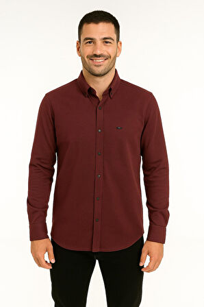 Cafes Uzun Kol Slim Fit Erkek Gömlek - 7434