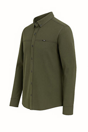 Yxc Uzun Kol Slim Fit Erkek Örme Gömlek - 7437