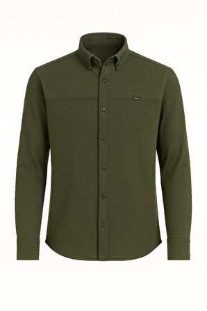 Yxc Uzun Kol Slim Fit Erkek Örme Gömlek - 7437