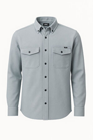 Yxc Uzun Kol Slim Fit Erkek Örme Cepli Gömlek - 7438
