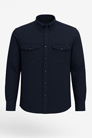 Yxc Uzun Kol Slim Fit Erkek Örme Cepli Gömlek - 7438