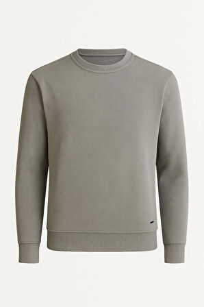 Troy Erkek Slim Fit Uzun Kol Sıfır Yaka Sweatshırt-7442