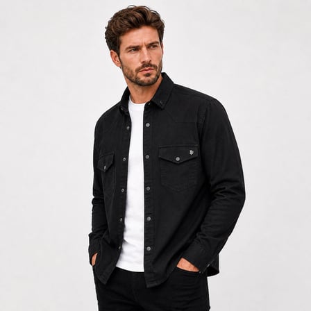 Reeport Uzun Kol Slim Fit Erkek Kot Gömlek - 7643