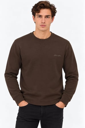 Glow Star Bisiklet Yaka Slim Fit Erkek Sweatshirt - 7777