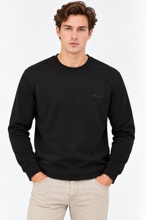 Glow Star Bisiklet Yaka Slim Fit Erkek Sweatshirt - 7777