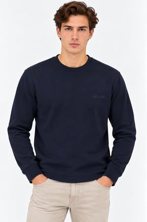 Glow Star Bisiklet Yaka Slim Fit Erkek Sweatshirt - 7777