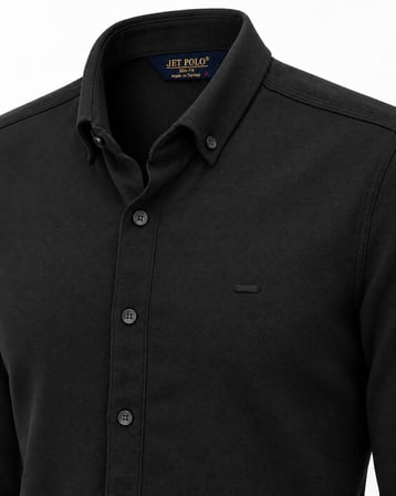 Jet Polo Uzun Kol Slim Fit Erkek Örme Gömlek - 7778