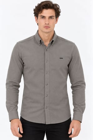 Jet Polo Uzun Kol Slim Fit Erkek Örme Gömlek - 7778