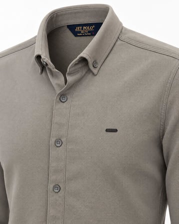 Jet Polo Uzun Kol Slim Fit Erkek Örme Gömlek - 7778