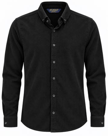 Jet Polo Uzun Kol Slim Fit Erkek Kadife Gömlek - 7779