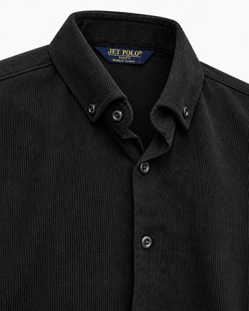 Jet Polo Uzun Kol Slim Fit Erkek Kadife Gömlek - 7779