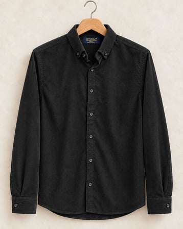 Jet Polo Uzun Kol Slim Fit Erkek Kadife Gömlek - 7779