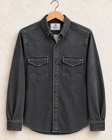 Report Uzun Kol Slim Fit Erkek Jean Gömlek - 7783