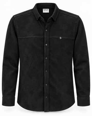 Report Uzun Kol Slim Fit Erkek Süet Gömlek - 7784