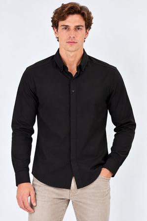 Re Port Uzun Kol Slim Fit Erkek Kapalı Patlı Gömlek - 7791