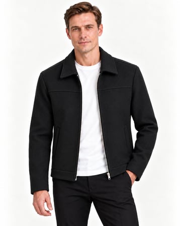 Claassics Men Erkek Oversize Kısa Kaşe Kaban Ceket - 7794