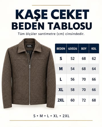 Claassics Men Erkek Oversize Kısa Kaşe Kaban Ceket - 7794